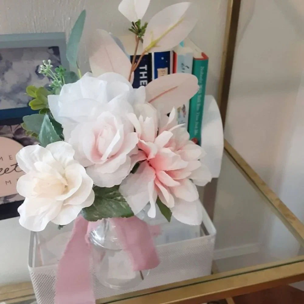 Handmade Pastel Pink Wedding Floral Arrangement